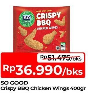 Promo Harga So Good Crispy BBQ Chicken Wings 400 gr - TIP TOP