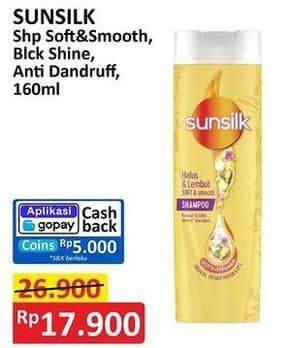 Promo Harga Sunsilk Shampoo Soft Smooth, Black Shine, Anti Ketombe Activ-Infusion 160 ml - Alfamart