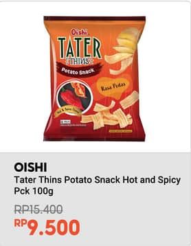 Promo Harga Oishi Tater Thins Hot Spicy 100 gr - Indomaret