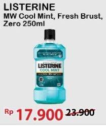 Promo Harga LISTERINE Mouthwash Antiseptic Cool Mint, Fresh Burst, Zero 250 ml - Alfamart