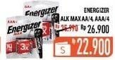 Promo Harga ENERGIZER Battery Alkaline Max AA, AAA 4 pcs - Hypermart
