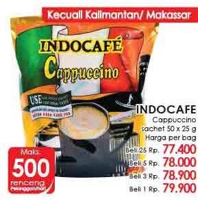 Promo Harga Indocafe Cappuccino per 50 sachet 25 gr - LotteMart
