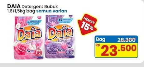 Promo Harga Daia Deterjen Bubuk All Variants 1500 gr - Indomaret