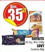 Promo Harga OATBITS Oat 8 142.5 g, Biscuit 110 g/LOVY Cookies 80 g  - Hari Hari