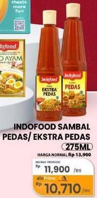 Promo Harga Indofood Sambal Ekstra Pedas, Pedas 275 ml - Carrefour