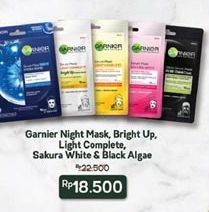 Promo Harga GARNIER Serum Mask Light Complete Bright Up, Hydra Bomb Night, Sakura White, Pure Charcoal Black Algae  - Indomaret