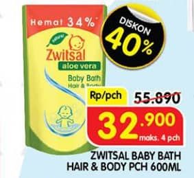 Promo Harga Zwitsal Natural Baby Bath 2 In 1 Aloe Vera 450 ml - Superindo