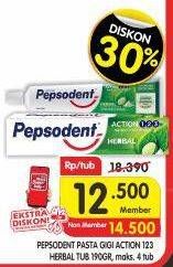 Promo Harga Pepsodent Pasta Gigi Action 123 Herbal 190 gr - Superindo