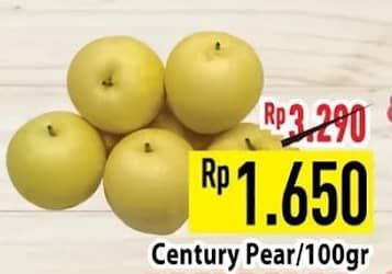 Pear Century per 100 gr Diskon 49%, Harga Promo Rp1.650, Harga Normal Rp3.290