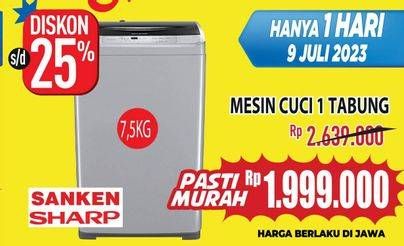 Promo Harga Sanken, Sharp Mesin Cuci 1 Tabung  - Hypermart