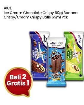 Promo Harga Aice Ice Cream Chocolate Crispy, Banana Crispy, Crispy Balls 60 gr - Indomaret