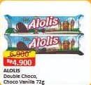 Promo Harga Alolis Biskuit Choco Vanila, Double Chocolate 72 gr - Alfamart