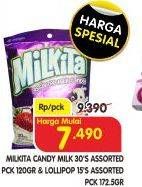 Promo Harga MILKITA Milkshake Candy 120gr/Lollipop 172gr  - Superindo