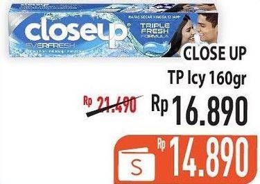 Promo Harga CLOSE UP Pasta Gigi Everfresh Icy White Winter Blast 160 gr - Hypermart