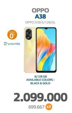 Oppo A38 Smartphone  Harga Promo Rp2.099.000, Cicilan Rp. 699.667 x 3