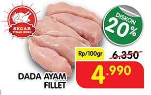 Promo Harga Ayam Dada Boneless per 100 gr - Superindo