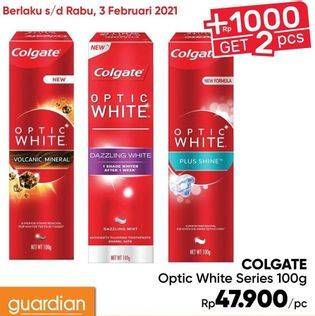 Promo Harga COLGATE Toothpaste Optic White 100 gr - Guardian