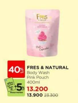 Promo Harga Fres & Natural Body Wash Dessert Collection Pink Cupcake 450 ml - Watsons