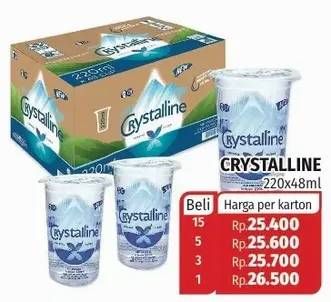 Promo Harga CRYSTALLINE Air Mineral Cup 48 pcs - Lotte Grosir