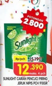 Promo Harga Sunlight Pencuci Piring Jeruk Nipis 100 910 ml - Superindo