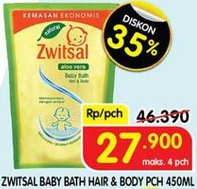 Promo Harga Zwitsal Natural Baby Bath 2 In 1 450 ml - Superindo