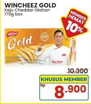 Promo Harga WINcheez Gold Cheddar Keju Olahan  170 gr - Indomaret