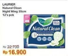 Promo Harga Laurier Natural Clean Night Wing 35cm 12 pcs - Indomaret