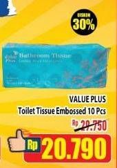 Promo Harga VALUE PLUS Toilet Tissue Embossed 10 pcs - Hypermart