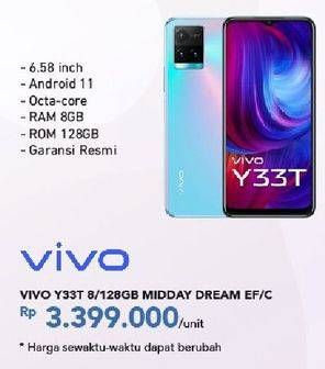 Promo Harga Vivo Y33T 8GB + 128GB  - Carrefour