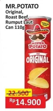 Promo Harga Mister Potato Snack Crisps Original, Roasted Beef, Seaweed 100 gr - Alfamart