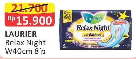 Promo Harga Laurier Relax Night Gathers 40cm 8 pcs - Alfamart