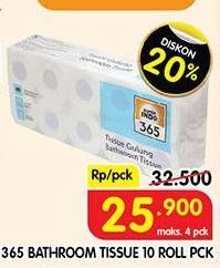 Promo Harga 365 Bathroom Tissue 10 roll - Superindo