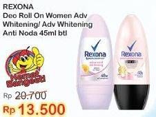 Promo Harga REXONA Deo Roll On Advanced Whitening, Advanced Whitening + Anti Noda 50 ml - Indomaret