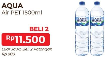 Promo Harga AQUA Air Mineral 1500 ml - Alfamart