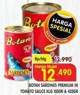 Promo Harga Botan Sardines Premium In Tomato Sauce 155 gr - Superindo