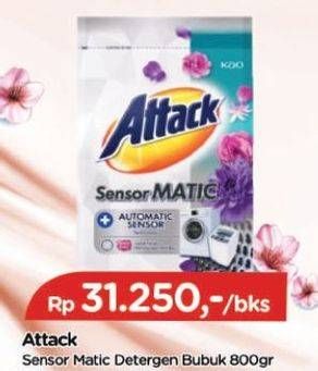 Promo Harga Attack Sensor Matic Detergent Bubuk 800 gr - TIP TOP
