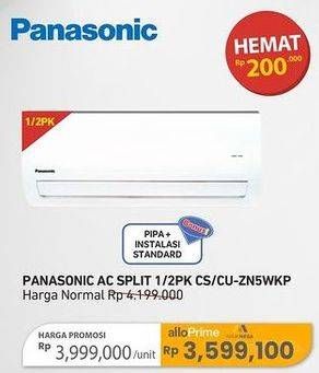 Promo Harga Panasonic CS/CU-ZN5WKP AC Split 1/2 PK  - Carrefour