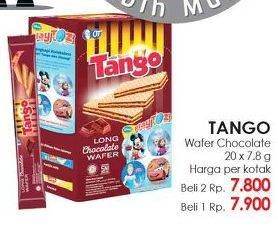 Promo Harga TANGO Long Wafer Chocolate per 20 pcs 8 gr - Lotte Grosir