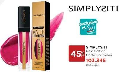 Promo Harga SIMPLYSITI Gold Edition Matte Lip Cream  - Watsons