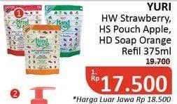 Promo Harga YURI Hand Soap Strawberry, Apple, Orange 375 ml - Alfamidi