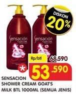 Promo Harga SENSACION Shower Cream Goats Milk All Variants 1 ltr - Superindo
