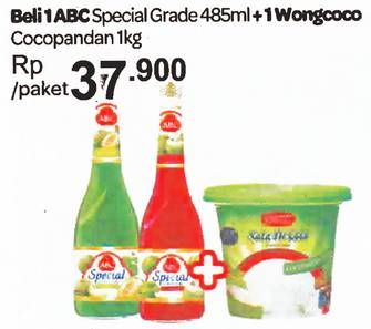 Promo Harga ABC Syrup Special Grande + Wong Coco Sari Kelapa Cocopandan  - Carrefour