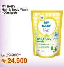 Promo Harga MY BABY Hair & Body Wash 400 ml - Indomaret
