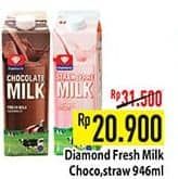 Promo Harga Diamond Fresh Milk Chocolate, Strawberry 946 ml - Hypermart
