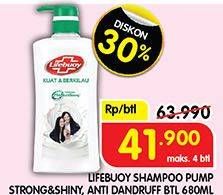 Promo Harga Lifebuoy Shampoo Anti Dandruff, Strong Shiny 680 ml - Superindo
