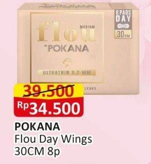 Promo Harga Pokana Flou Pembalut SAP Ultrathin 0,7 mm Medium Wings 30 Cm 8 pcs - Alfamart