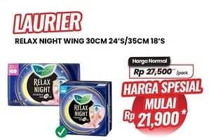 Promo Harga Laurier Relax Night 30cm, 35cm 18 pcs - Carrefour