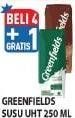 Promo Harga GREENFIELDS UHT Choco Malt, Full Cream 250 ml - Hypermart