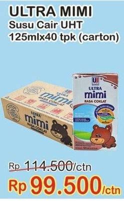 Promo Harga ULTRA MIMI Susu UHT Cokelat per 40 tpk 125 ml - Indomaret