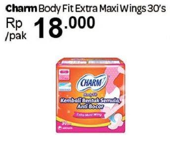 Promo Harga Charm Body Fit Extra Maxi Wing 30 pcs - Carrefour